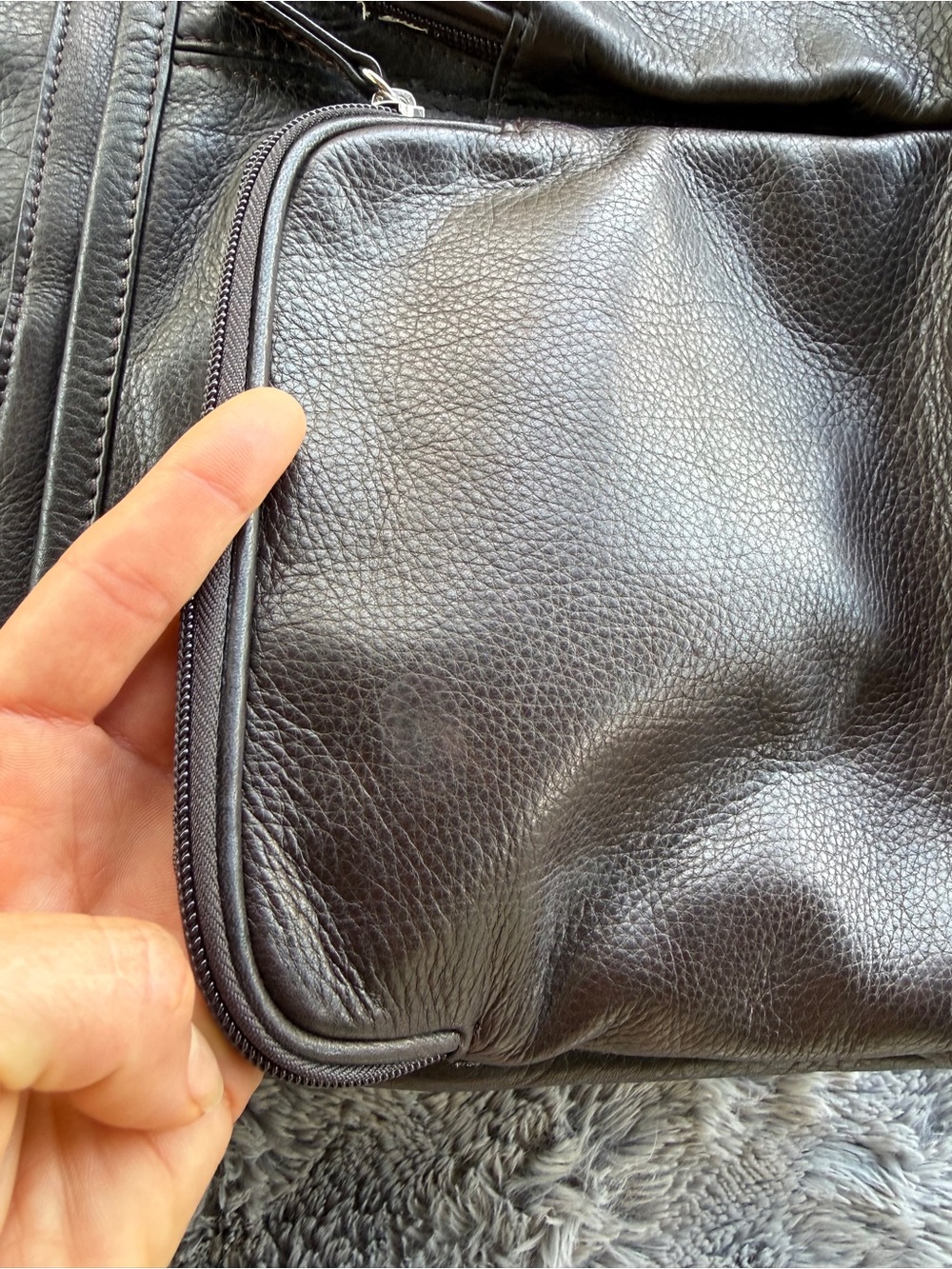 Levenger Laptop Messenger Bag Briefcase Brown Pebbled Leather Crossbody Shoulder - Picture 16 of 16